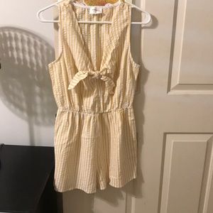 Seersucker yellow romper